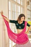 Georgette Dusty Pink Sangeet Lehenga with Sequins embroidery