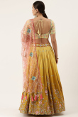 Georgette Lehenga in Mustard Yellow colour for Wedding 