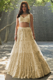 Embroidered Georgette Ivory Lehenga