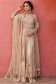 Embroidered Gold Net Long Choli Lehenga