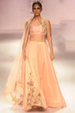 Wedding Wear Resham Embroidered Lehenga in Organza Gold