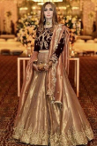 Silk Gold Sequins Embroidered Lehenga for Wedding 