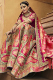 Embroidered Grey Silk A-Line Lehenga