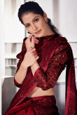 Embroidered Lycra Deep Red Saree