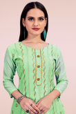 Embroidered Mint Green Chanderi Churidar Churidar Suit