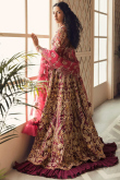 Wedding Wear Dabka Embroidered Lehenga in Net Burgundy Maroon