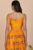 Embroidered Net Carrot Orange Lehenga