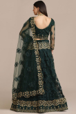 Embroidered Net Dark Green Lehenga for Wedding & Party