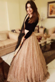 Gold Net Lehenga for Wedding Wear with Stone embroidery