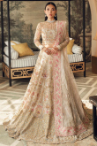 Embroidered Net Grey Beige Lehenga