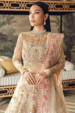Embroidered Net Grey Beige Lehenga