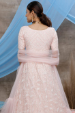 Embroidered Net Lehenga Choli In Pale Pink Colour
