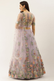 Lehenga in Net Light Mauve Mauve with Mirror Work for Wedding 