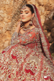 Embroidered Net Maroon Bridal Wear Lehenga