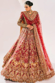 Red Organza Silk Lehenga for Party Wear with Dabka embroidery