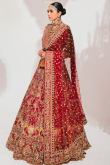Red Organza Silk Lehenga for Party Wear with Dabka embroidery