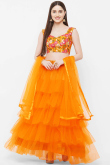 Embroidered Orange Lehenga Choli