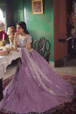 Embroidered Organza Lavender Pink Lehenga