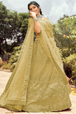 Organza Pistachio Green Bridesmaid Wear Lehenga
