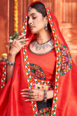 Embroidered Raw Silk Black Lehenga