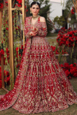 Embroidered Red Net Anarkali Suit