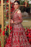 Embroidered Red Net Anarkali Suit