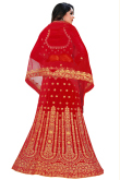 Red A Line Velvet Lehenga for Wedding 