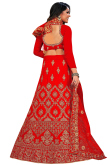 Red A Line Velvet Lehenga for Sangeet