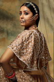Embroidered Satin Dark Beige Lehenga
