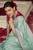 Embroidered Silk Mint Green Saree