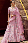 Embroidered Silk Taffy Pink Lehenga