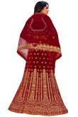 Lehenga in Velvet Dark Maroon with Dori Embroidery for Party 
