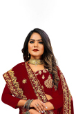 Stone Work Wedding Wear Lehenga in Maroon Velvet