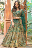 Emerald Green Banglori Silk Wedding Lehenga Choli