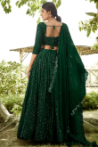 Emerald Green Georgette Lehenga with Sequins for Mehndi