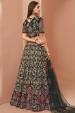 Emerald Green Net Embroidered Wedding Wear Lehenga