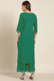 Emerald Green Rayon Gota Patti Embroidered Kurti