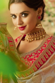 Fancy Beige Jacquard A-Line Lehenga