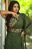 Fern Green Georgette Saree With Embroidered Blouse