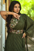 Fern Green Georgette Saree With Embroidered Blouse