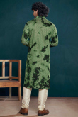 Fern Green Viscose Embroidered Straight Cut Men's Kurta Pajama 