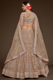 Festival Wear Beige Net Embroidered Lehenga 