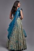 Festival Wear Bluish Grey Viscose Printed Lehenga