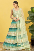 Festival Wear Multi-Color Floral Print Chinnon Lehenga 