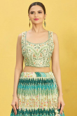 Festival Wear Multi-Color Floral Print Chinnon Lehenga 