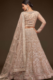 Festival Wear Net Cream Embroidered Lehenga 