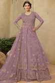 Festive Wear Mauve Pink Net Fancy Lehenga