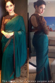 Tamanna Bhatia Teal Green Georgette Saree With Blouse