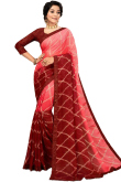Foil Print Chiffon Dark Maroon Saree