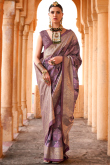 Foil Print Mauve Pink Viscose Light Weight Saree